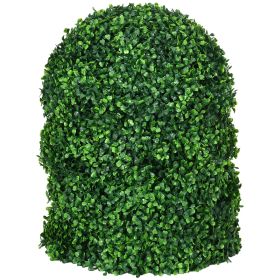 HOMCOM Decorative Artificial Trees 2 Pack 15.75" Faux Boxwood Topiary Ball for Indoor Outdoor Home Decor