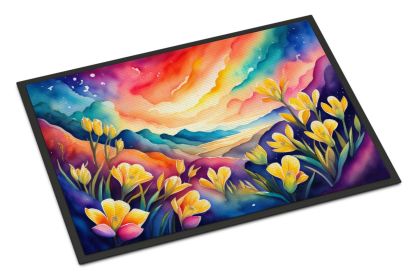 NEW Freesia in Color Doormat Front Door Mat Indoor Outdoor Rugs for Entryway, Non Slip Washable Low Pile, 18H X 27W
