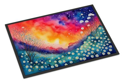 NEW Gypsophila in Color Doormat Front Door Mat Indoor Outdoor Rugs for Entryway, Non Slip Washable Low Pile, 18H X 27W