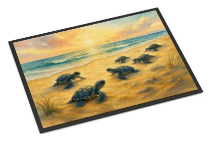 Turtle Hatchlings Doormat Front Door Mat Indoor Outdoor Rugs for Entryway, Non Slip Washable Low Pile, 18H X 27W