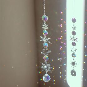 1pc; Colorful Crystals Suncatcher Hanging Sun Catcher With Chain Pendant Ornament Crystal Balls For Window Home Garden Christmas Day Party Weddin (model: Planet Two)